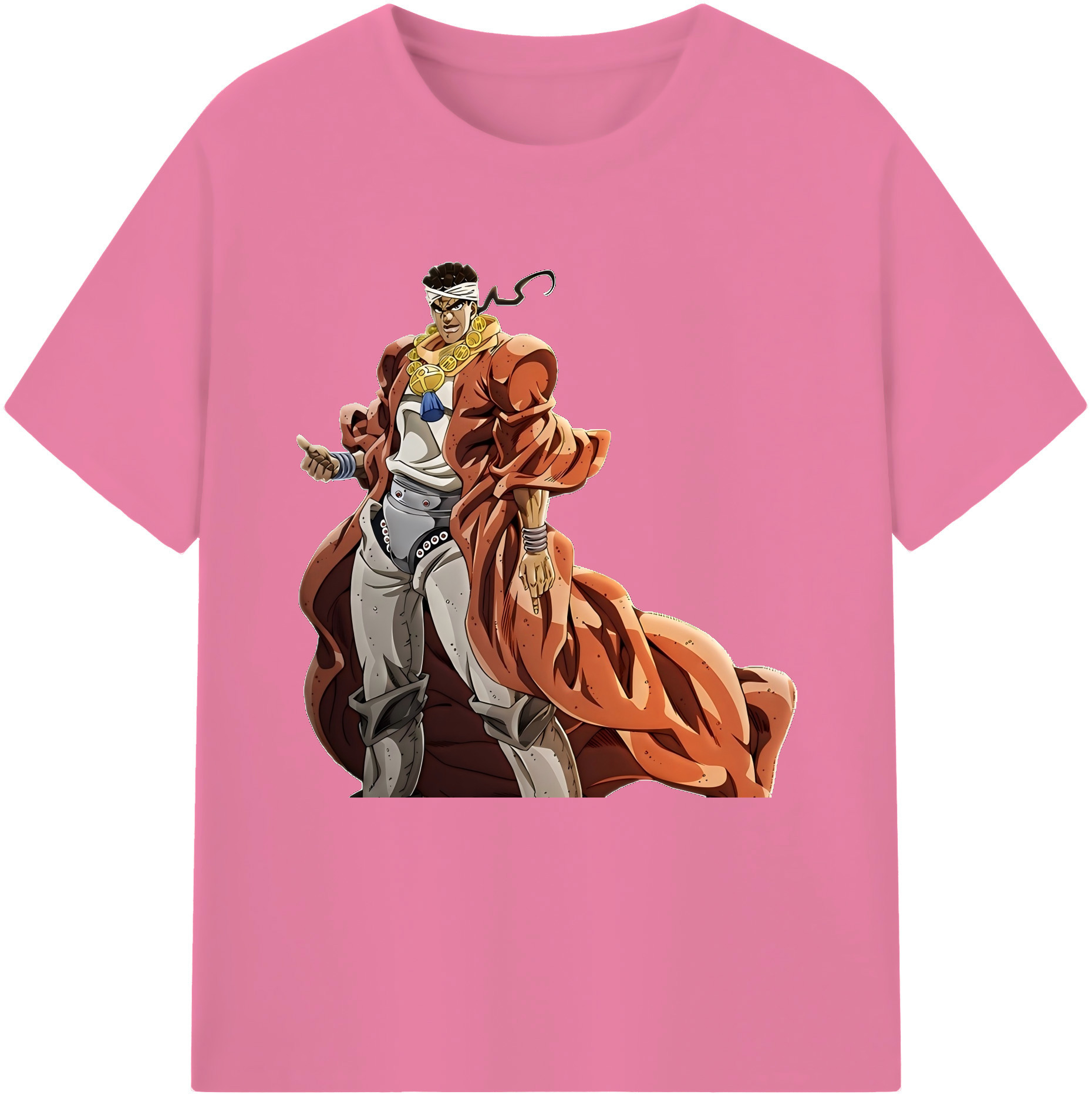 （画像用） ジョジョの奇妙な冒険 ムハンマド?アブドゥル JoJo's Bizarre Adventure Muhammad Avdol 綿100％半袖Tシャツ（フロントプリント）
